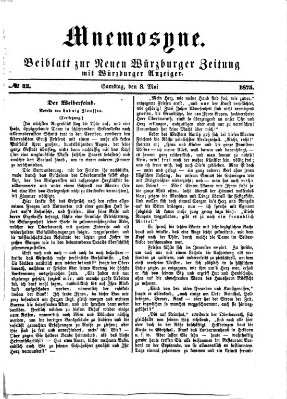 Mnemosyne (Neue Würzburger Zeitung) Samstag 8. Mai 1875