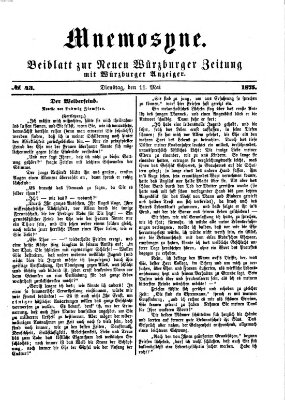 Mnemosyne (Neue Würzburger Zeitung) Dienstag 11. Mai 1875