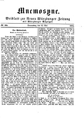 Mnemosyne (Neue Würzburger Zeitung) Donnerstag 13. Mai 1875