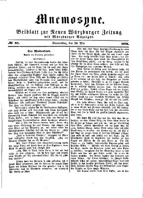 Mnemosyne (Neue Würzburger Zeitung) Donnerstag 20. Mai 1875