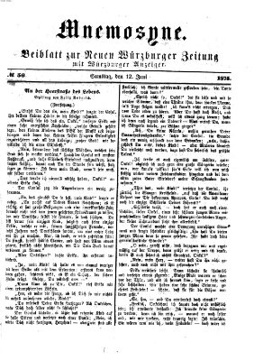 Mnemosyne (Neue Würzburger Zeitung) Samstag 12. Juni 1875