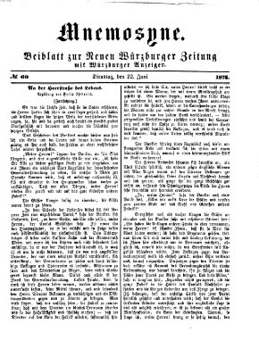 Mnemosyne (Neue Würzburger Zeitung) Dienstag 22. Juni 1875