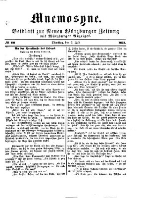 Mnemosyne (Neue Würzburger Zeitung) Dienstag 6. Juli 1875