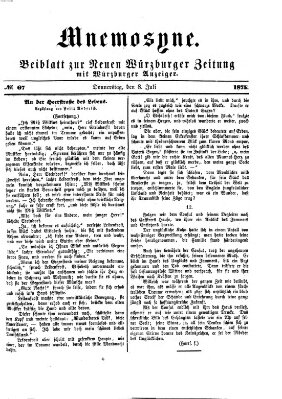 Mnemosyne (Neue Würzburger Zeitung) Donnerstag 8. Juli 1875