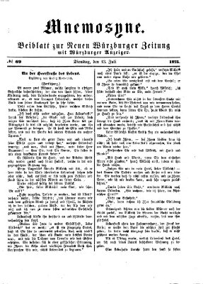 Mnemosyne (Neue Würzburger Zeitung) Dienstag 13. Juli 1875