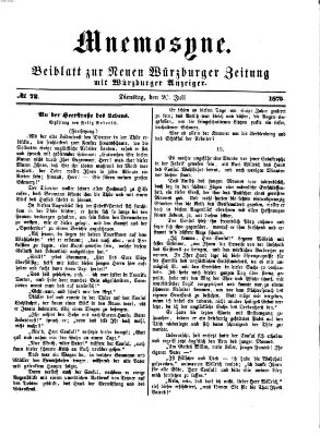 Mnemosyne (Neue Würzburger Zeitung) Dienstag 20. Juli 1875