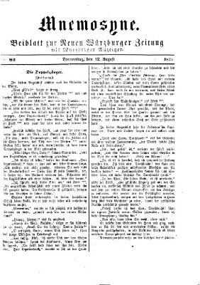 Mnemosyne (Neue Würzburger Zeitung) Donnerstag 12. August 1875