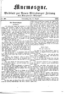 Mnemosyne (Neue Würzburger Zeitung) Donnerstag 19. August 1875