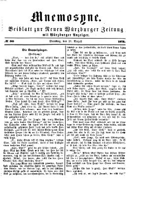 Mnemosyne (Neue Würzburger Zeitung) Dienstag 31. August 1875