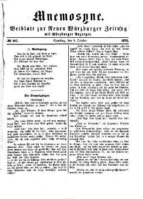 Mnemosyne (Neue Würzburger Zeitung) Samstag 9. Oktober 1875