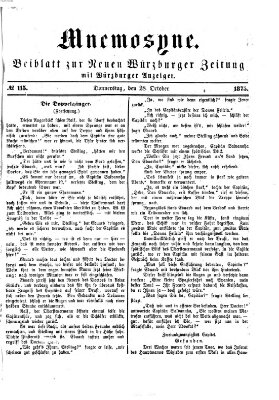 Mnemosyne (Neue Würzburger Zeitung) Donnerstag 28. Oktober 1875