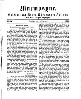 Mnemosyne (Neue Würzburger Zeitung) Samstag 11. Dezember 1875