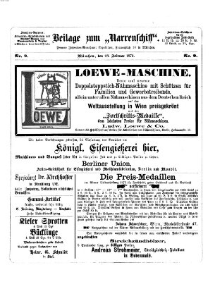 Das Narrenschiff Samstag 28. Februar 1874