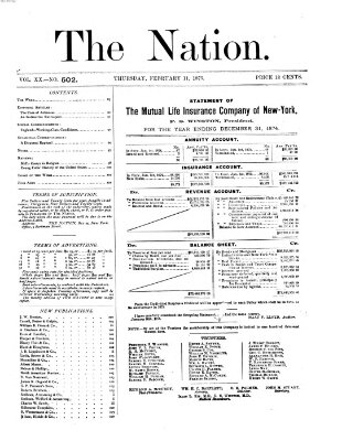 The nation Donnerstag 11. Februar 1875