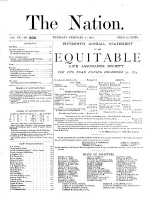 The nation Donnerstag 18. Februar 1875