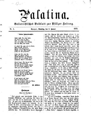 Palatina (Pfälzer Zeitung) Samstag 2. Januar 1875