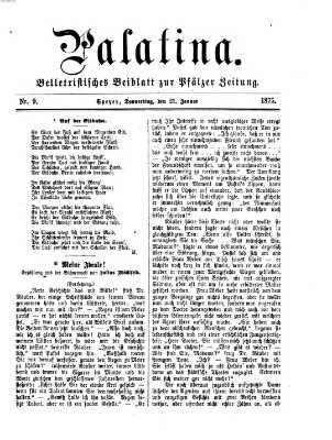 Palatina (Pfälzer Zeitung) Donnerstag 21. Januar 1875