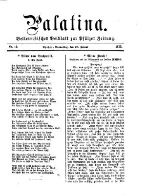 Palatina (Pfälzer Zeitung) Donnerstag 28. Januar 1875