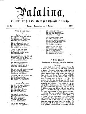 Palatina (Pfälzer Zeitung) Donnerstag 4. Februar 1875