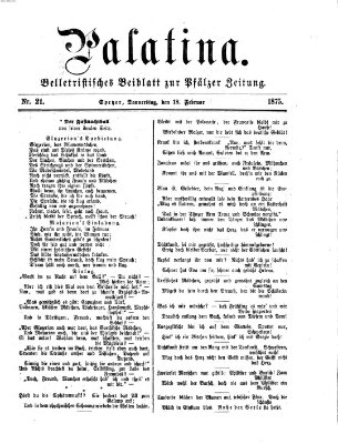 Palatina (Pfälzer Zeitung) Donnerstag 18. Februar 1875