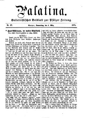 Palatina (Pfälzer Zeitung) Donnerstag 4. März 1875