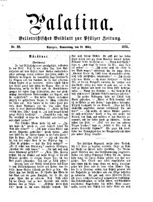 Palatina (Pfälzer Zeitung) Donnerstag 18. März 1875