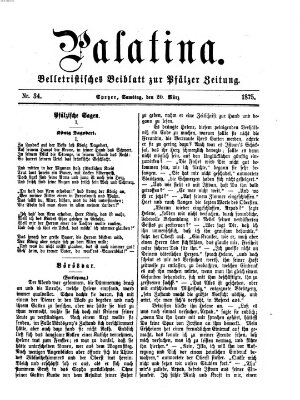 Palatina (Pfälzer Zeitung) Samstag 20. März 1875