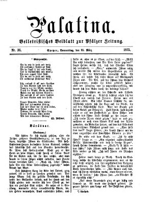 Palatina (Pfälzer Zeitung) Donnerstag 25. März 1875