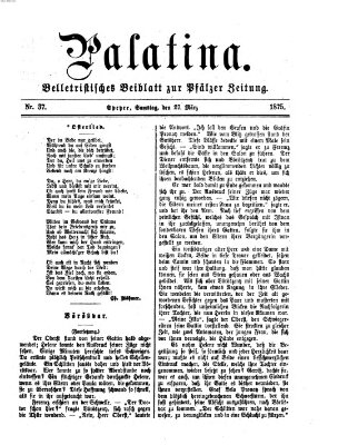 Palatina (Pfälzer Zeitung) Samstag 27. März 1875