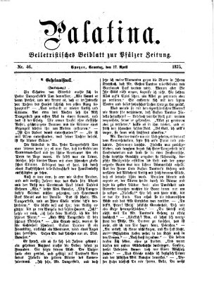 Palatina (Pfälzer Zeitung) Samstag 17. April 1875