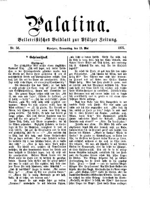 Palatina (Pfälzer Zeitung) Donnerstag 13. Mai 1875