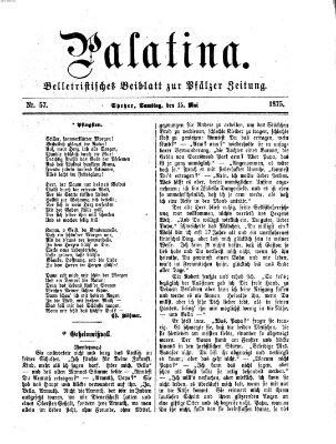 Palatina (Pfälzer Zeitung) Samstag 15. Mai 1875