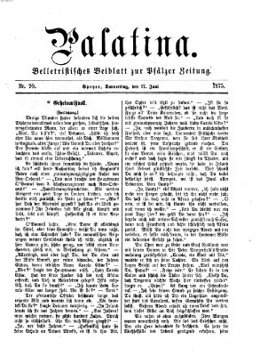 Palatina (Pfälzer Zeitung) Donnerstag 17. Juni 1875