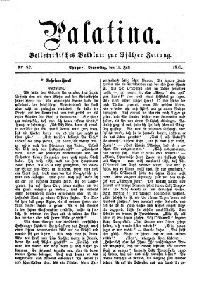 Palatina (Pfälzer Zeitung) Donnerstag 15. Juli 1875