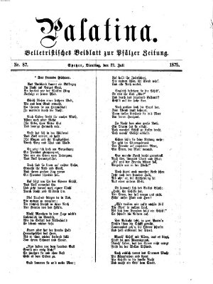 Palatina (Pfälzer Zeitung) Dienstag 27. Juli 1875