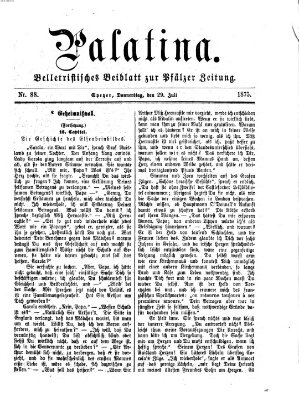 Palatina (Pfälzer Zeitung) Donnerstag 29. Juli 1875