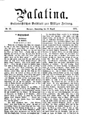 Palatina (Pfälzer Zeitung) Donnerstag 19. August 1875