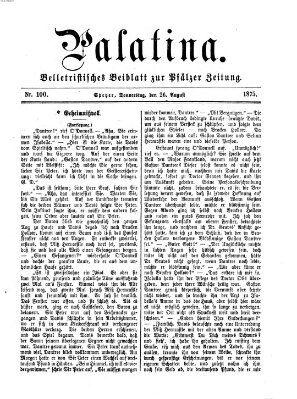 Palatina (Pfälzer Zeitung) Donnerstag 26. August 1875