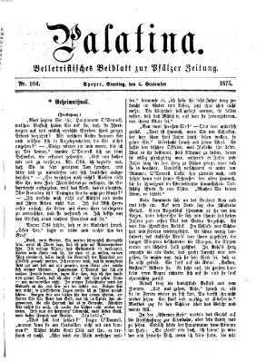 Palatina (Pfälzer Zeitung) Samstag 4. September 1875