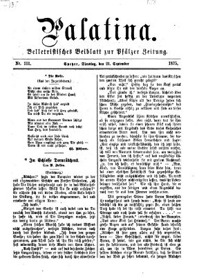 Palatina (Pfälzer Zeitung) Dienstag 21. September 1875