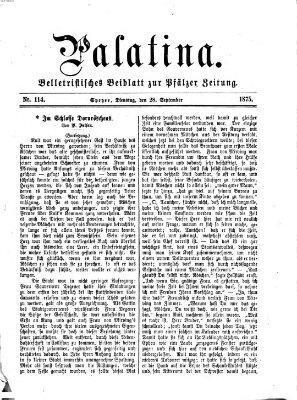 Palatina (Pfälzer Zeitung) Dienstag 28. September 1875