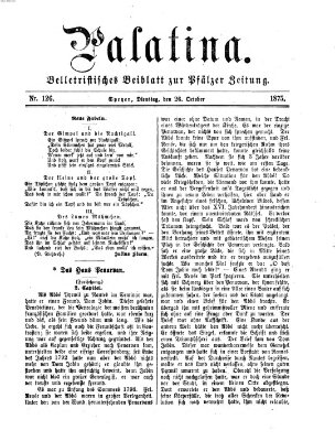 Palatina (Pfälzer Zeitung) Dienstag 26. Oktober 1875