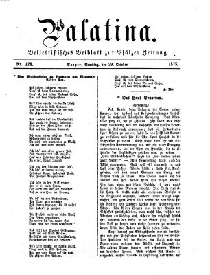 Palatina (Pfälzer Zeitung) Freitag 29. Oktober 1875