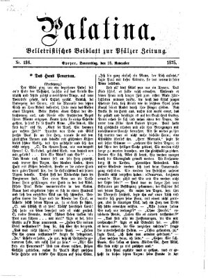 Palatina (Pfälzer Zeitung) Donnerstag 18. November 1875