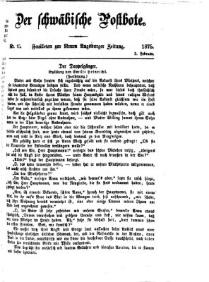 Der schwäbische Postbote (Neue Augsburger Zeitung) Mittwoch 3. Februar 1875