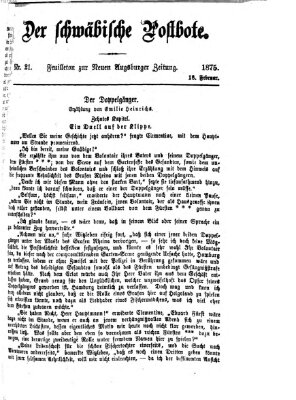 Der schwäbische Postbote (Neue Augsburger Zeitung) Donnerstag 18. Februar 1875