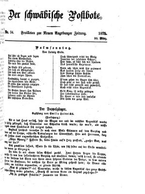 Der schwäbische Postbote (Neue Augsburger Zeitung) Samstag 20. März 1875