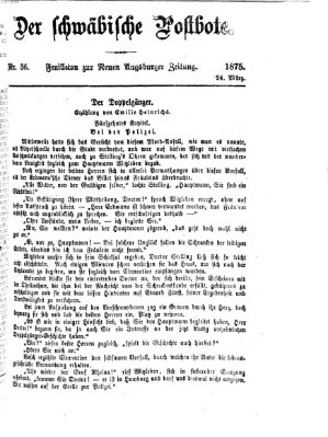 Der schwäbische Postbote (Neue Augsburger Zeitung) Mittwoch 24. März 1875