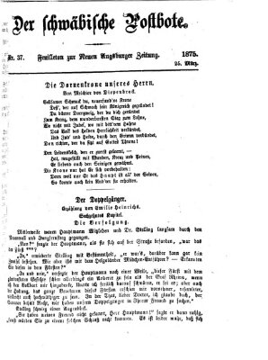 Der schwäbische Postbote (Neue Augsburger Zeitung) Donnerstag 25. März 1875