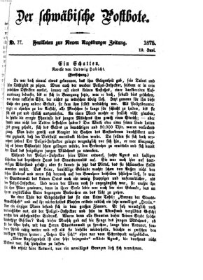 Der schwäbische Postbote (Neue Augsburger Zeitung) Samstag 19. Juni 1875